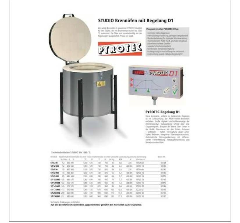 Forni: Fours PYROTEC STUDIO avec commande PY1, St 52 H max. 1260 – Usato da Grandval venduto da Tokyo12