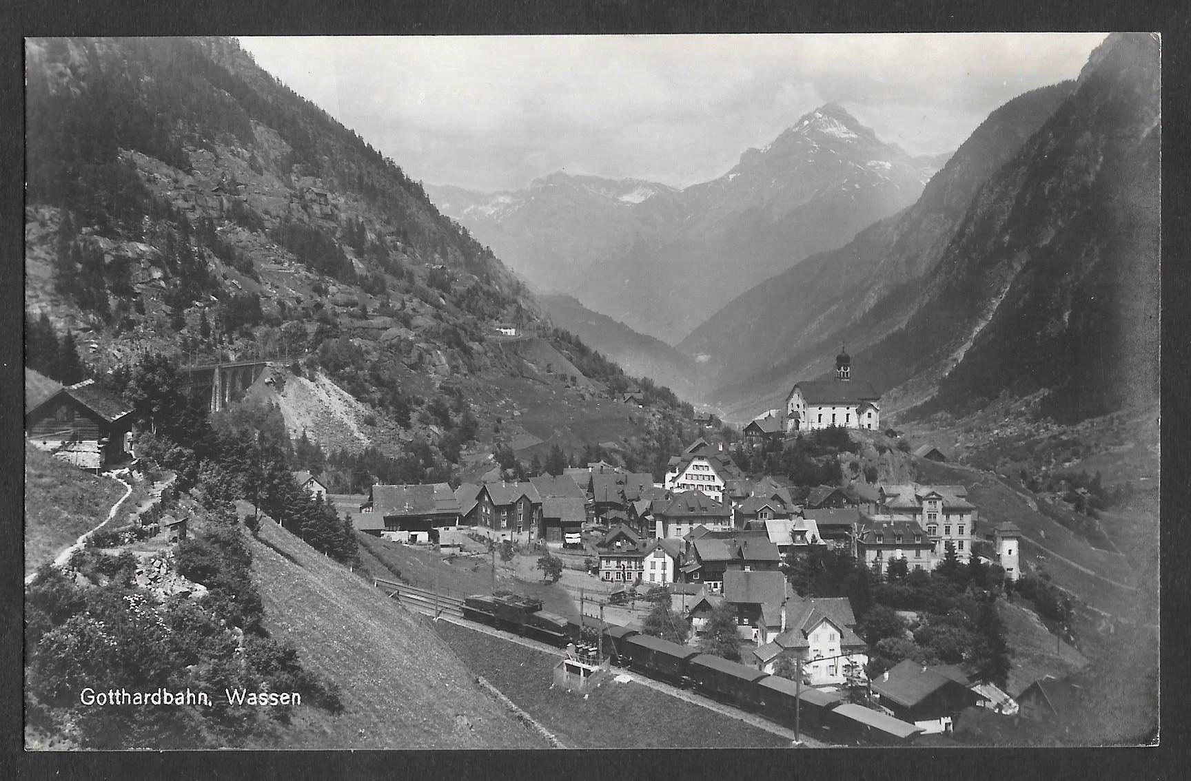 Cartoline postali: Wassen mit Gotthardbahn – Usato da Olten venduto da clotaldi