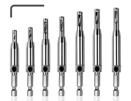 ✅ NEU 7 Stk selbstzentrierende HSS-Bohrer