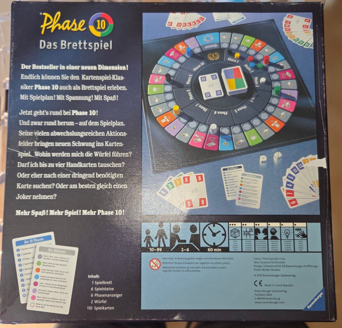 Ravensburger Giochi: Ravensburger Phase 10 - Das Brettspiel von 2010 – Usato da Gossau SG venduto da tenerife11 1