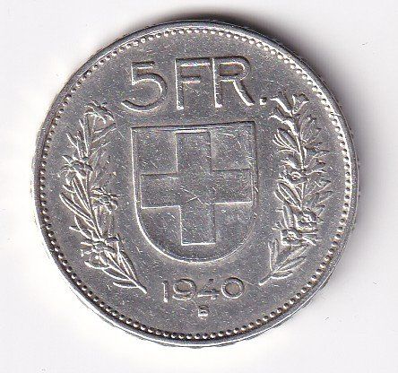 Alle Münzen: 5 Franken 1940 – Gebraucht aus Neuchâtel von karlpierrino