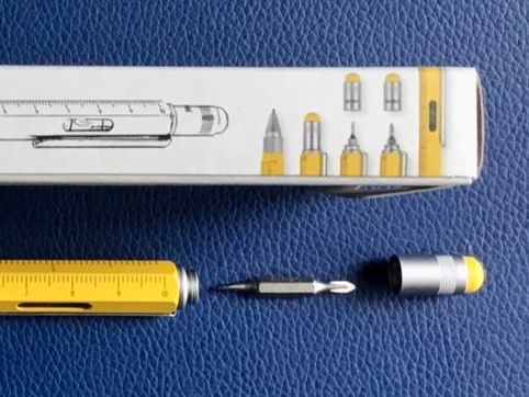 Penna & Evidenziatori: Stylo multifonctionnel "CONSTRUCTION " Design Troika, jaune – Nuovo e nell'imballaggio originale da Commugny venduto da rit_5lq2