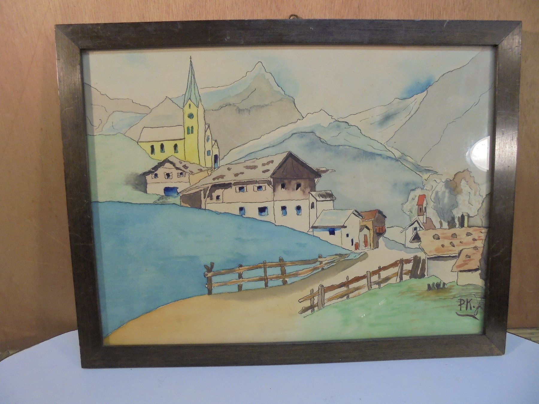 Gemälde: Exklusives Bergdorfbild ca. 80 jährig – Gebraucht aus Altstätten von antikundart 8
