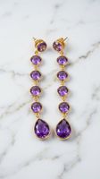 Superbes boucles d'oreilles pendantes Améthyste et Or ✨💜...