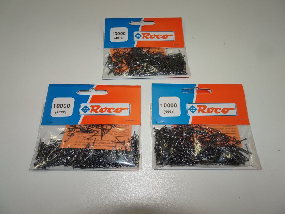 3 Pack Roco Nägel Schienennägel (1200 stück) HO 10000 (11) (Neu (gemäss ...