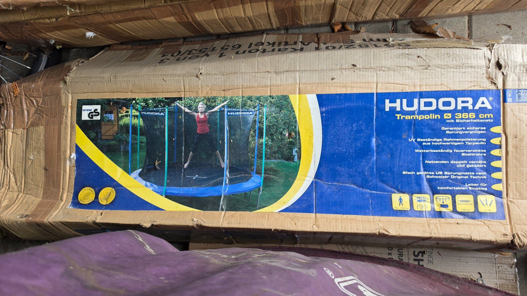 Hudora Trampoline: Hudora Trampolin 366 cm mit Leiter und Abdeckung – Gebraucht aus Heerbrugg von keeroo 7