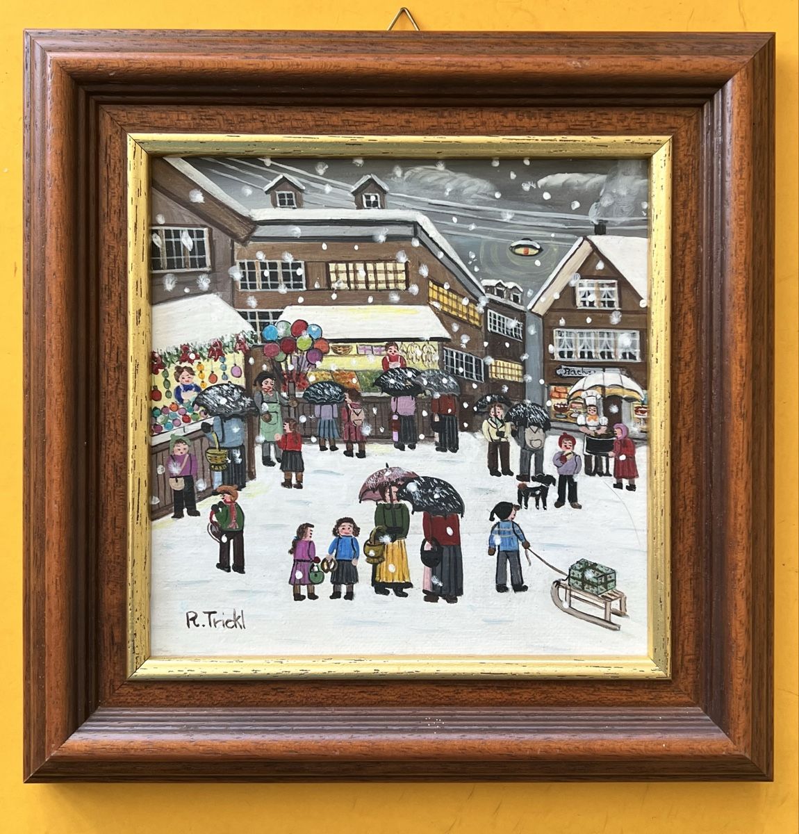 Dipinti: Renate TRICKL: Gemälde Weihnachtsmarkt Winter 2006 – Usato da Adliswil venduto da bilderboerse-zuerich 1