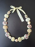 Collier fantaisie fleurs bohème multicolore
