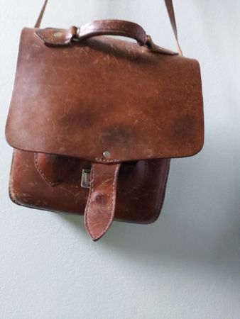 Vintage Ledertasche, Umhängetasche, Retro Stil, Militär