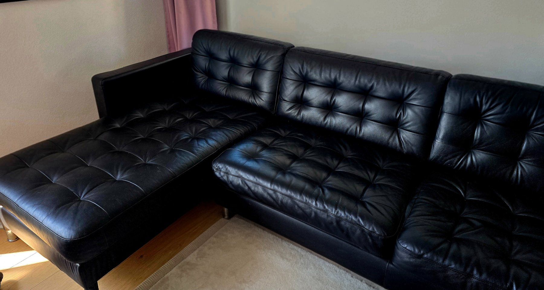 Ikea Sofas: IKEA LANDSKRONA Ecksofa aus schwarzem Leder – Gebraucht aus Goldach von PhantomPandaX 1