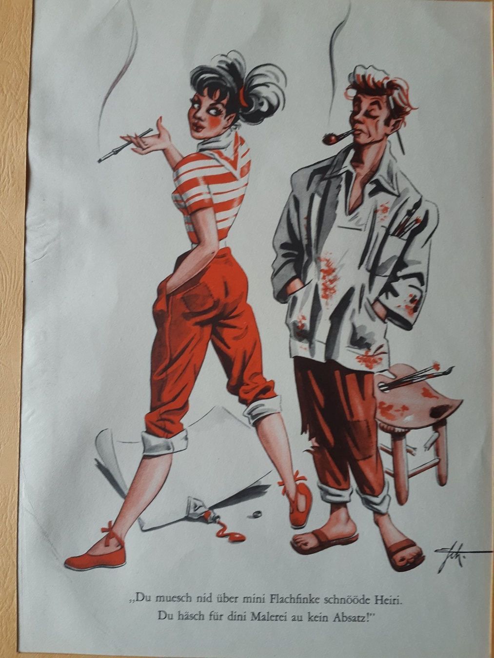 Grafiken & Lithographien: Nr. 18 original Litho Nebelspalter – Gebraucht aus Grindelwald von carro5