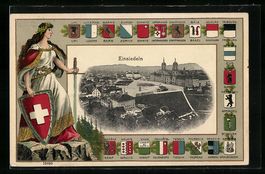 Einsiedeln, Gesamtansicht, Wappen und He