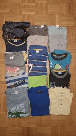 Lot de 13 t-shirts et polos garcon, taille 116, 5-6 ans