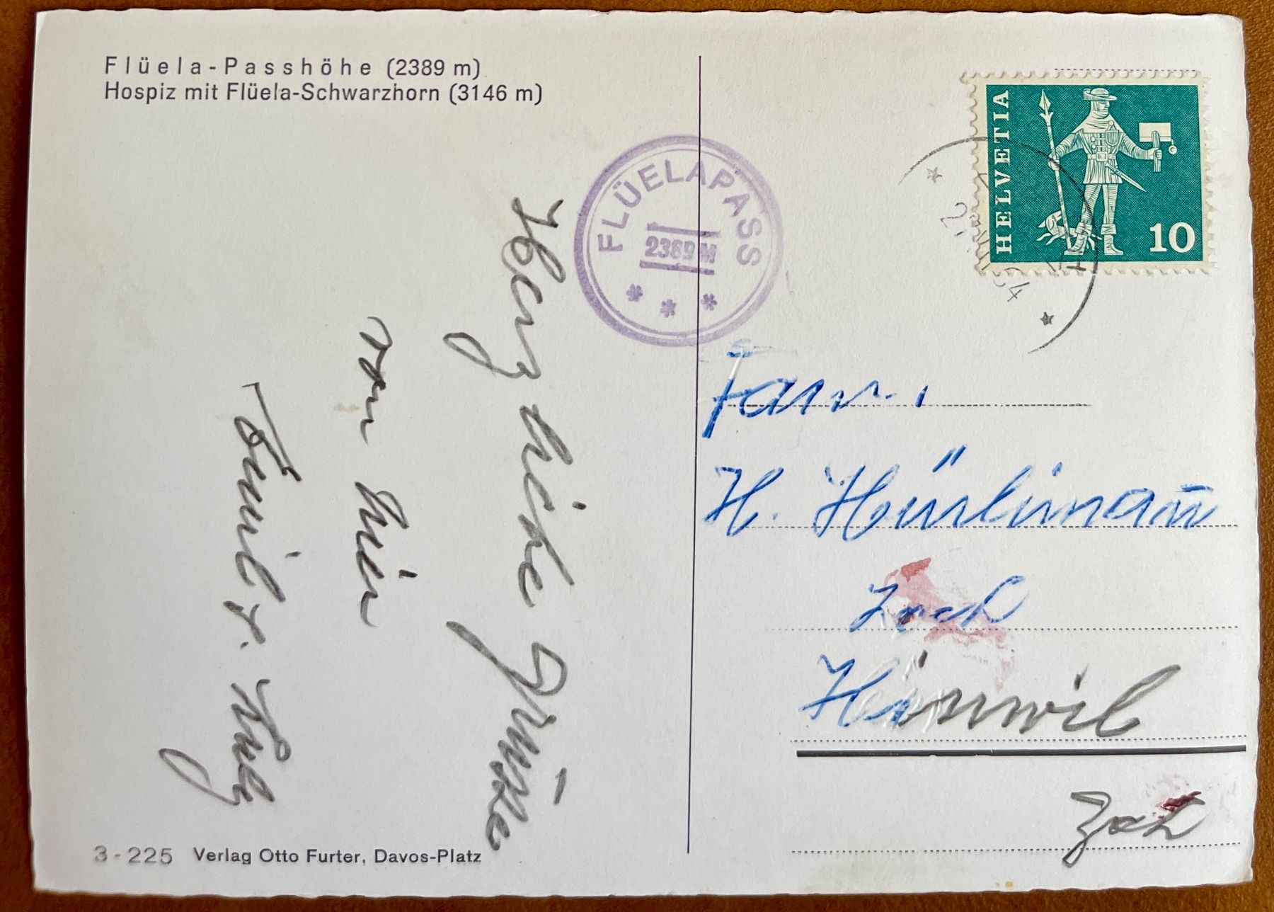 Ansichtskarten: FLÜELA - PASSHÖHE  - Car postal  1964 – Gebraucht aus Lutry von Ediego 2