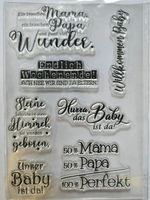 Silikonstempel Nr.764, Geburt, Baby, Texte
