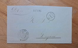 Amtsbrief Astano, Curio nach Lugano 1872
