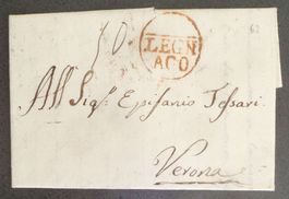 ITALIA ca. 1820: Lettera da LEGNAGO a VERONA
