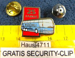 REISE-BUS CAR KÖCHLI 25JAHRE PIN MIT SECURITY-CLIP