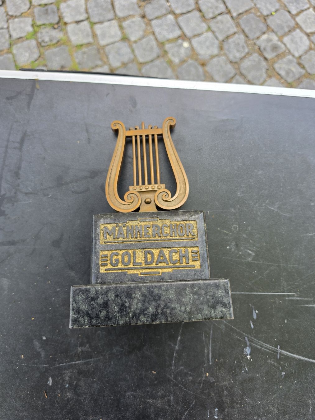 Sonstiges zum Sammeln & Seltenes: Trophäe Männerchor Goldach Harmonie und Leben Messing – Gebraucht aus Mettlen von elios0888 8