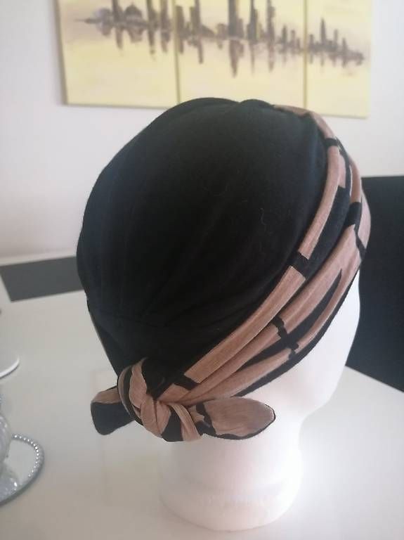 Copricapi, berretti & cappellini: Turban schwarz braun – Usato da Schaffhausen venduto da Sommerwind67 1