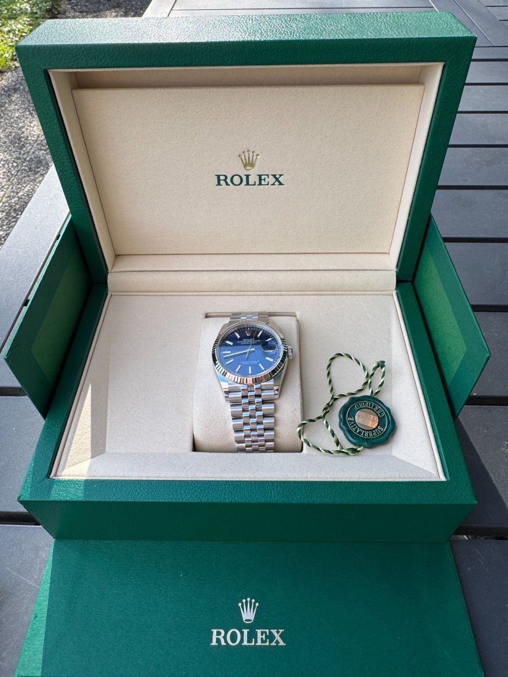 Rolex Montres: Rolex Datejust 36mm, neuve, cadrann bleu – Neuf avec emballage d'origine à Perly par Doghos 4