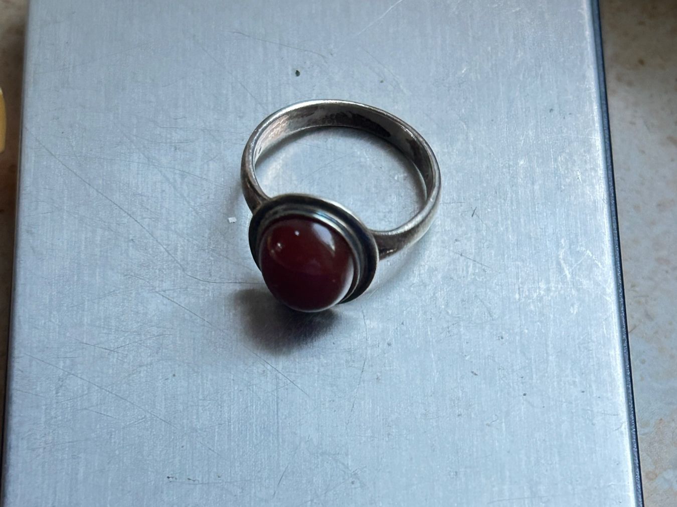 Ringe: Vintage Silberring mit Karneol Edelstein (Grösse 58) – Gebraucht aus Laufen von belleskulptur 6