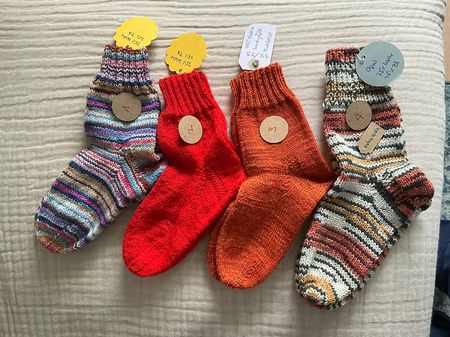 Kindersocken Gr 32/33 Fusslänge 20cm handgestrickt