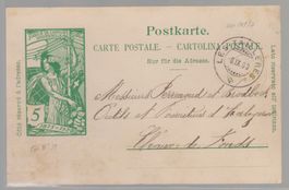 Carte UPU 1900 oblitéré Les Taillères
