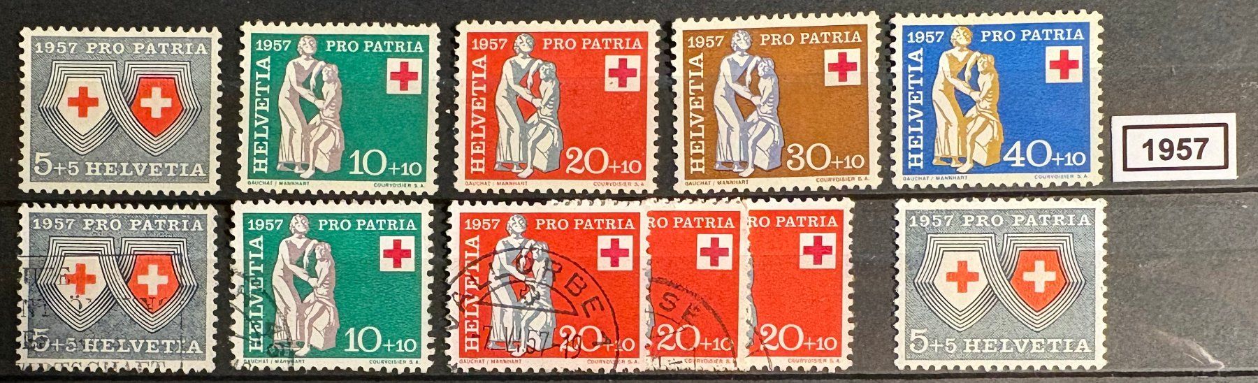 Alle Briefmarken: Timbres suisses 1957 Infirmières – Gebraucht aus Lausanne von Cabessa