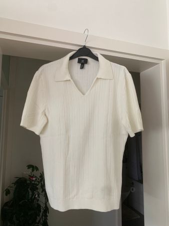 Schickes H&M Poloshirt, weiss, Grösse S, Sommerlich