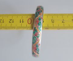 Bracelet Jonc Chinois en Argent — Émail et Mantras Gravés