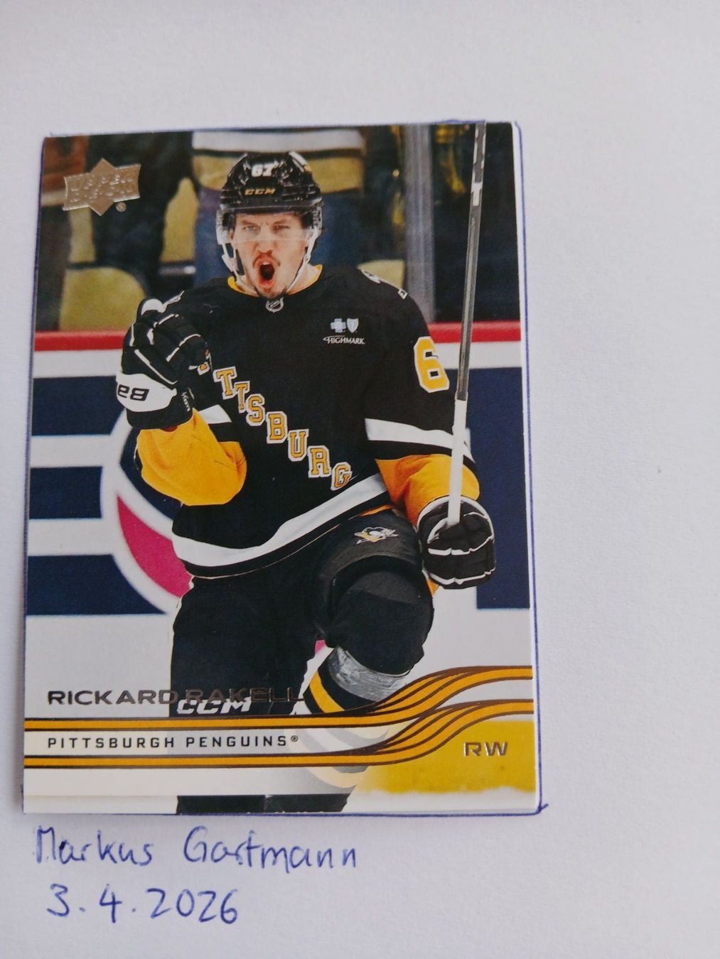 NHL Sammelbilder & Trading cards: NHL Player Card UD 25-26 Series One Rakell – Gebraucht aus Schiers von Batigol68