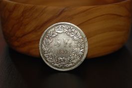 5 Franken 1851 Schweiz – Sammlerstück (rep.)