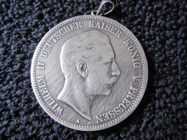 Silber-Anhänger Wilhelm II, Deutscher Kaiser, 1903, 5 Mark
