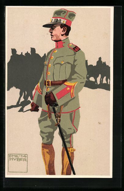 Foto, Lettere & Cartoline: sign. Emil Huber: Schweizer Soldat mit D – Usato da Berlin venduto da bartko-reher