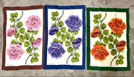 3 Küchentücher mit Rosen verschiedene Farben