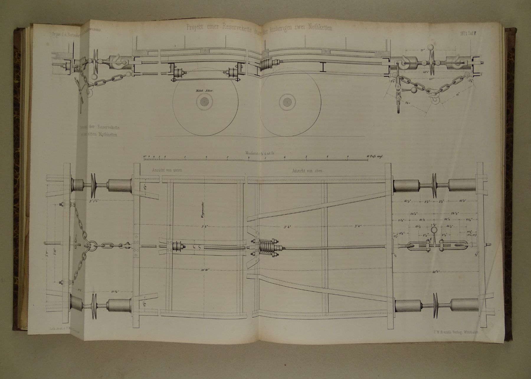 Libri: FORTSCHRITTE DES EISENBAHNWESENS IN TECH. BEZIEHUNG, 1871 – Usato da Grüningen venduto da Kartensammler 6