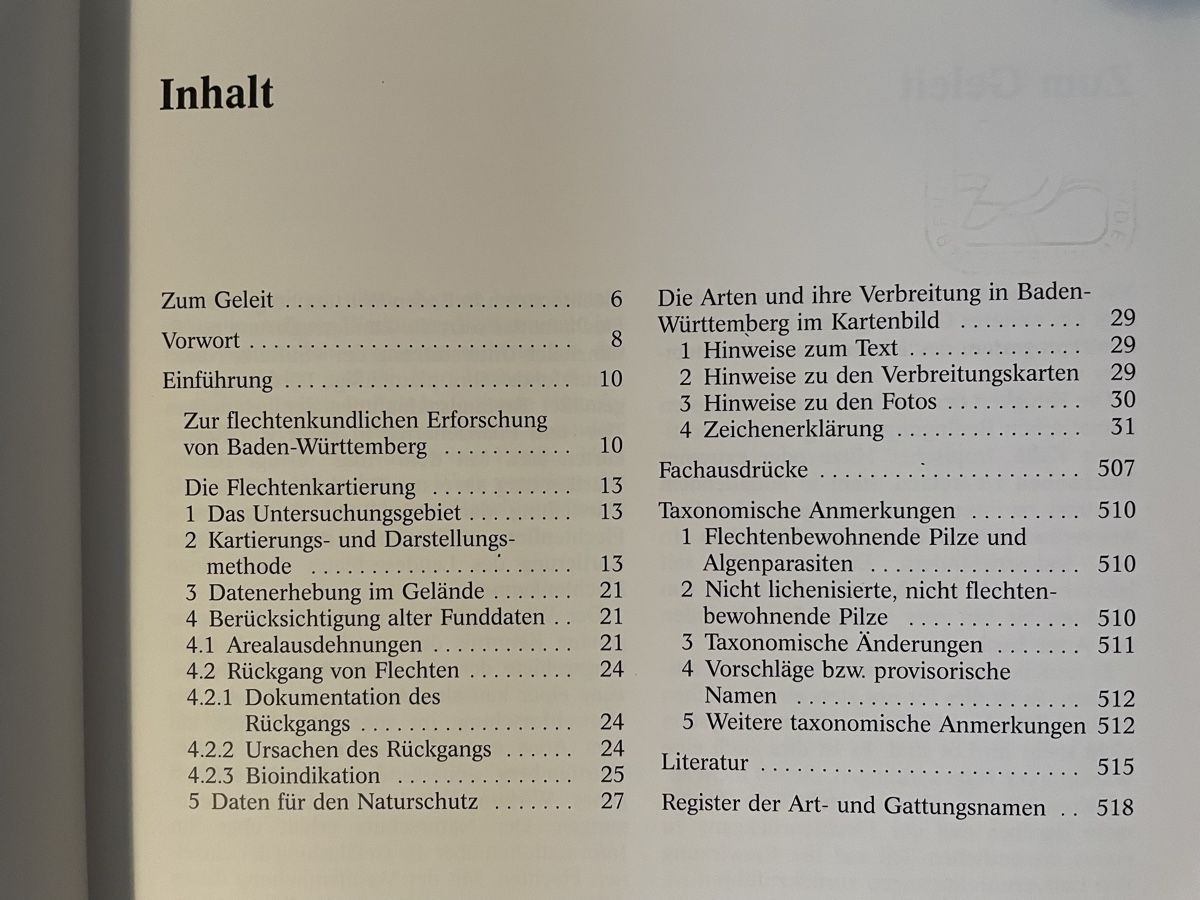 Libri: Die Flechten Baden-Württembergs – Usato da Zürich venduto da WWehrle 1