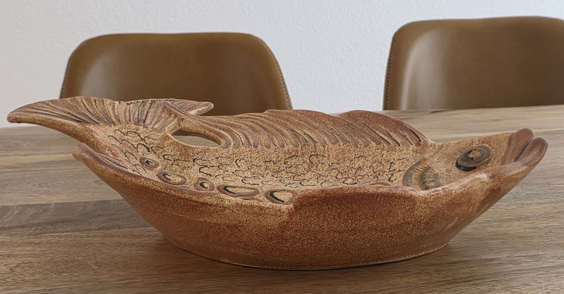 Piatti di portata: Keramik Servierplatte Fischform braun FONTIGNAN  – Usato da Rheinsulz venduto da Gilea 5