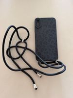 iPhone XS MAX Handyhülle mit Band Leopardprint schwarz