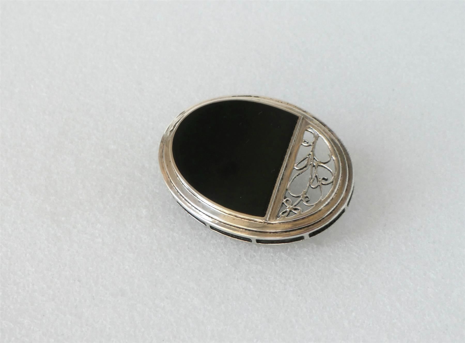 Spille & Fermagli: Ovale Brosche Silber schwarz 925 – Usato da Frauenfeld venduto da ZAZ12 6