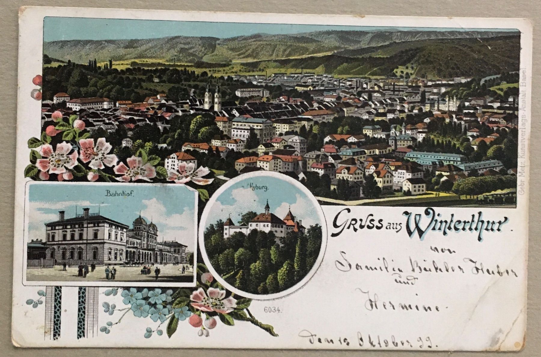 Cartoline postali: Gruss aus Winterthur, Litho, 1899 – Usato da Frauenfeld venduto da Merk52