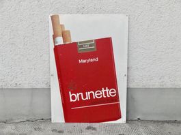 ALTES REKLAME BLECHSCHILD BRUNETTE