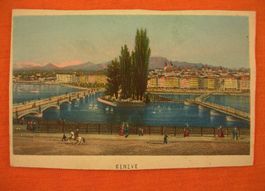 GENÈVE, ALTKOLORIERTE AQUATINTA UM 1840