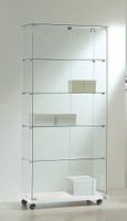 Glasvitrine, ESG Glas, col. Weiss (B.80cmxT.40cmxH.180cm)