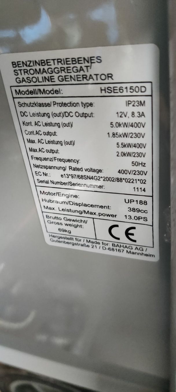 Generatori di corrente: Stromerzeuger Herkules HSE 6150D – Usato da Lenk im Simmental venduto da ASGaragenAG 7