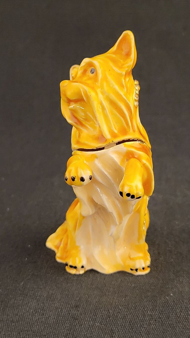 Statuette: Emailliertes Döschen HUND – Usato da Basel venduto da spinne02 4