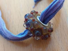 Glasperle +Seiden Armband