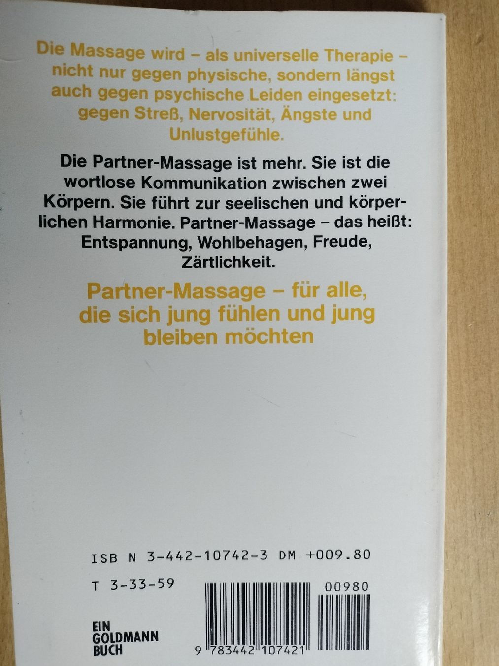 Libri: Altes Partner Massage Taschen Buch – Usato da Schwanden Sigrisw venduto da cadieux71 9