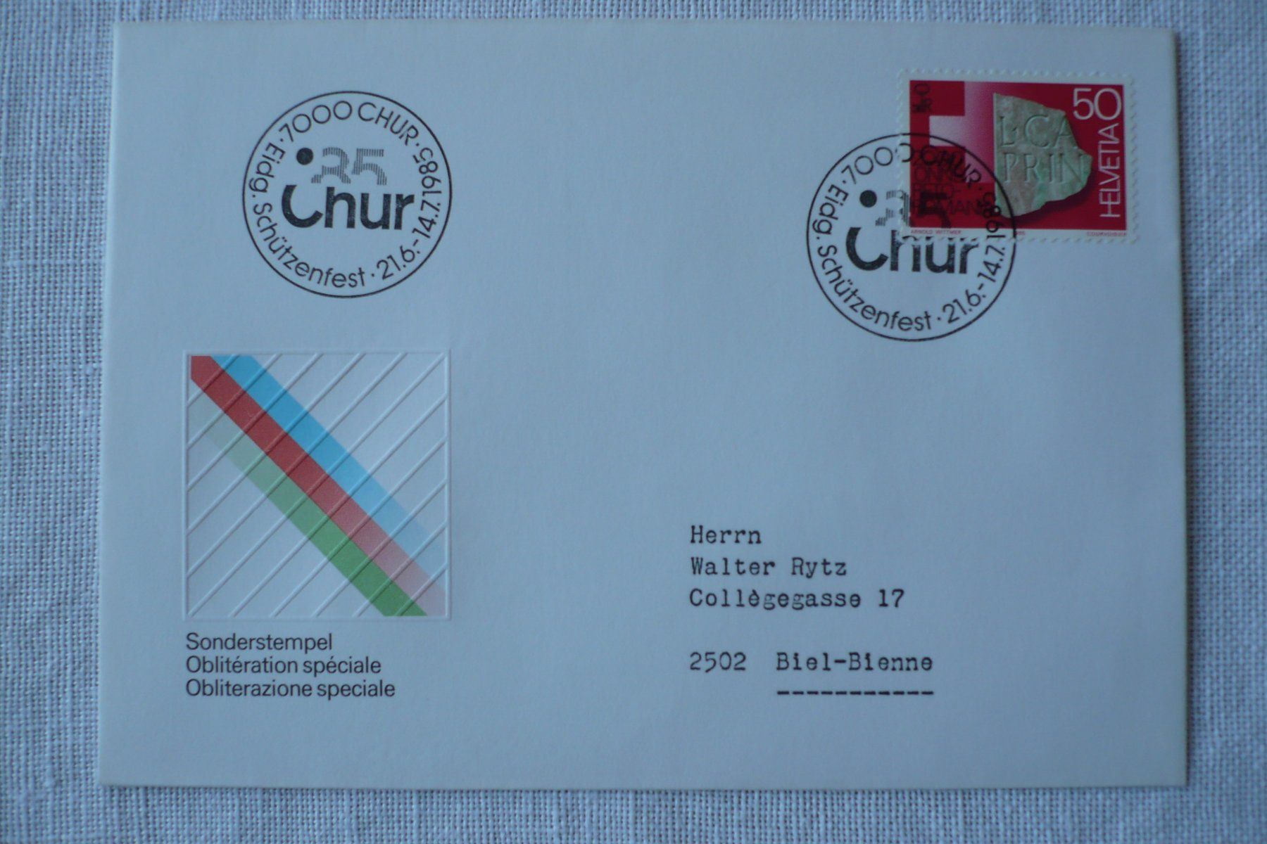 Tous les timbres: 1985 Eidg. Schützenfest, Chur – D'occasion à Zürich par saltandpepper008